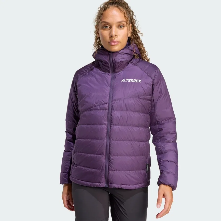 Женский утепленный пуховик с капюшоном Terrex Xperior ClimaWarm+ Down Hooded Jacket adidas, Фиолетовый — фото 4