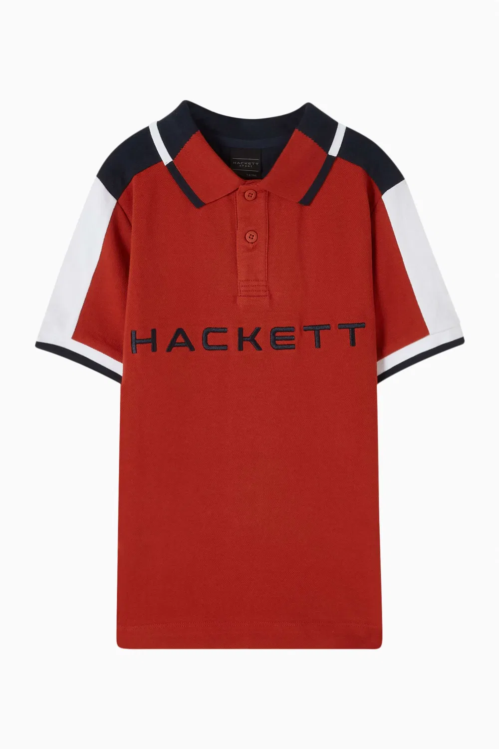 Рубашка поло хлопковая с цветными блоками Hackett London, оранжевый