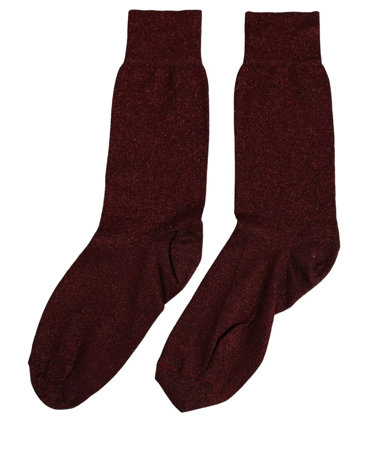 Женские носки с блестящей отделкой Mid Calf Dolce & Gabbana, Burgundy — фото 2