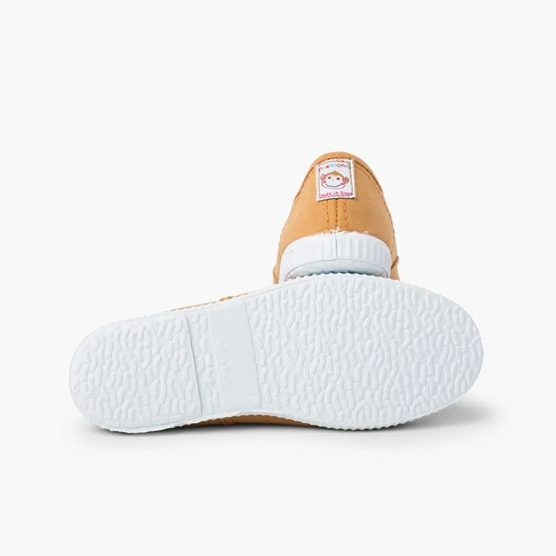 Детские кеды из канваса без шнурков Pisamonas No-lace Rubber Toe Canvas Shoes, Ochre — фото 4