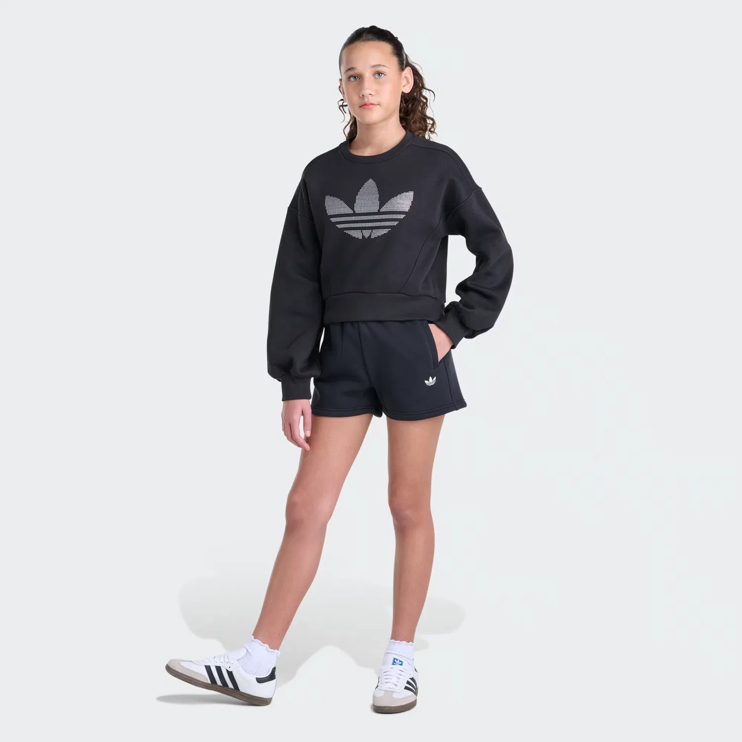 Детские шорты из флиса на эластичном поясе Elastic Waistband Essentials Adidas Originals, черный — фото 2