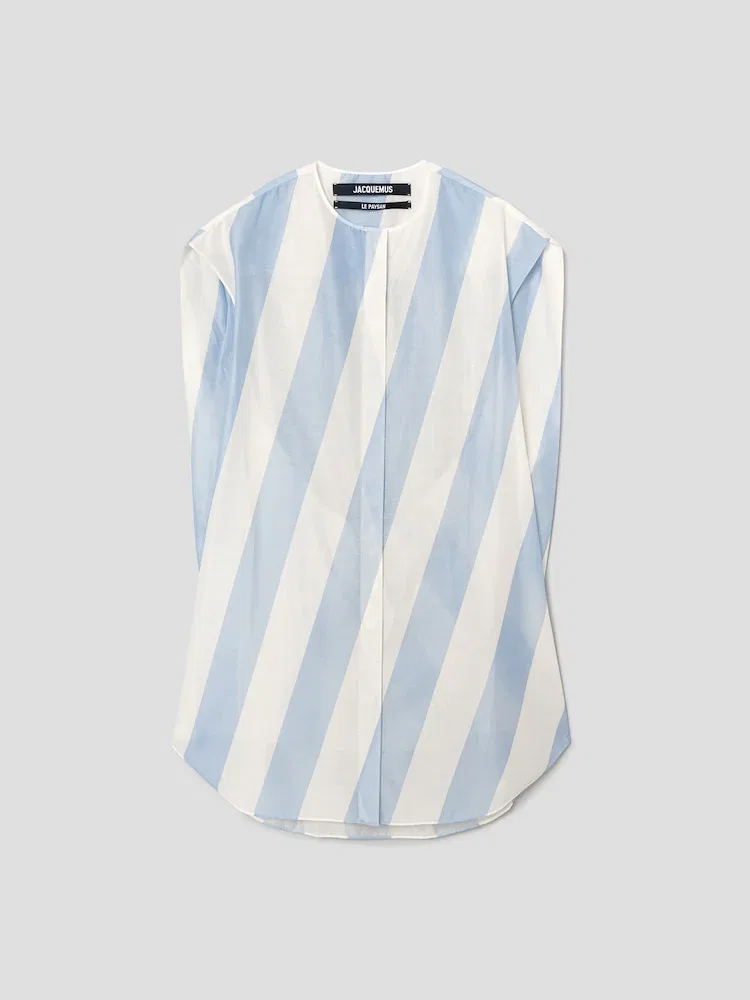 Платье с диагональными полосками La Robe Berlingot JACQUEMUS, Light Blue