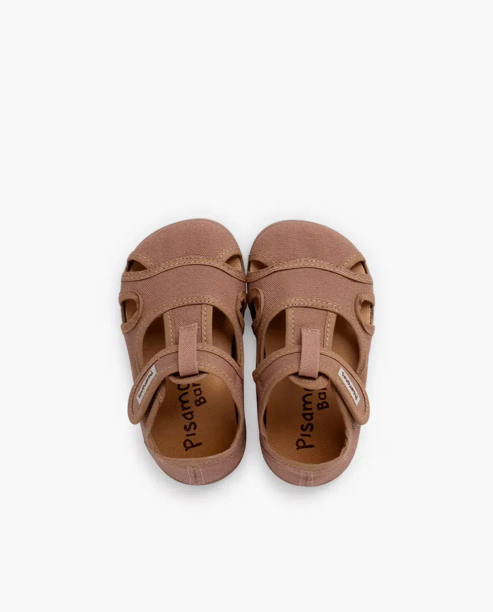 Детские сандалии для мальчиков barefoot из ленты Pisamonas, Beige — фото 4