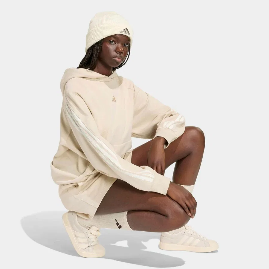Женский свитшот с капюшоном Kit adidas, Кремовый — фото 3