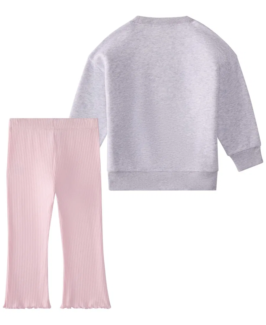Комплект из свитшота и брюк с длинным рукавом adidas, Gray/Pink — фото 2