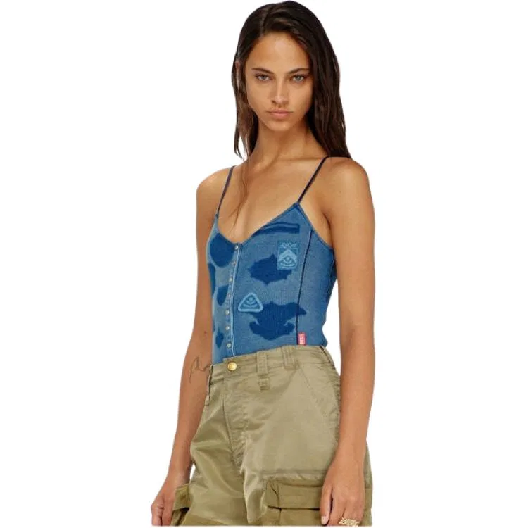Женская майка на бретелях с приталенным силуэтом DIESEL, Blue — фото 4