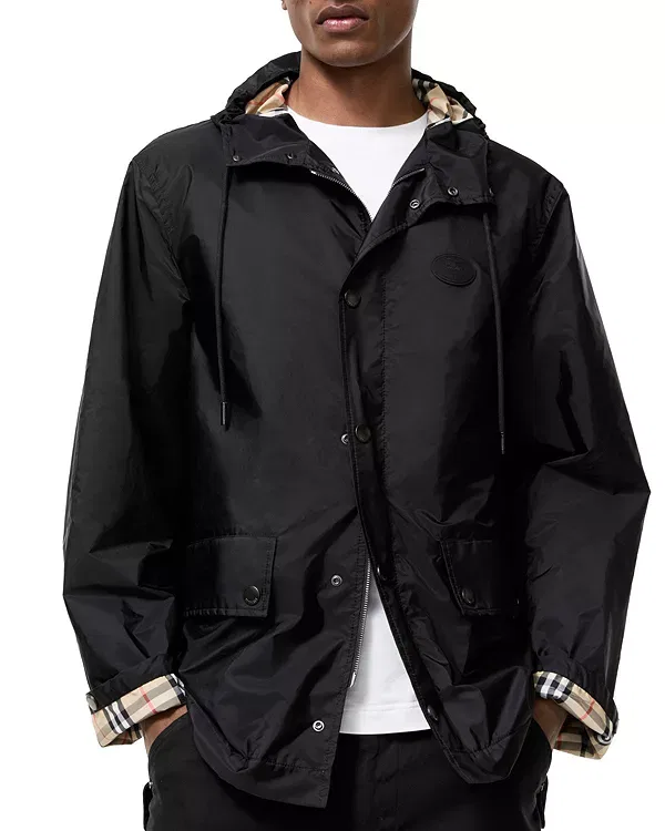 Мужская куртка-ветровка с капюшоном Nylon Pembrey Hooded Jacket Burberry, черный