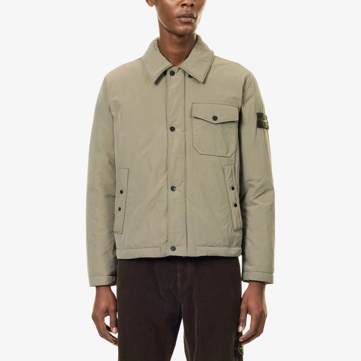 Стеганая куртка из микротвила Stone Island, зеленый — фото 3