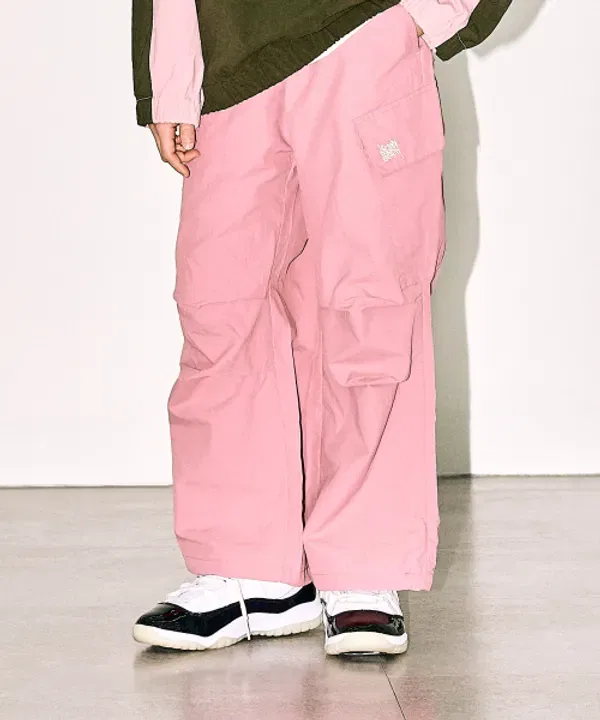 Детские карго-брюки с двойным коленом, Kids double knee cargo pants, Brownbreath Kids, indy pink