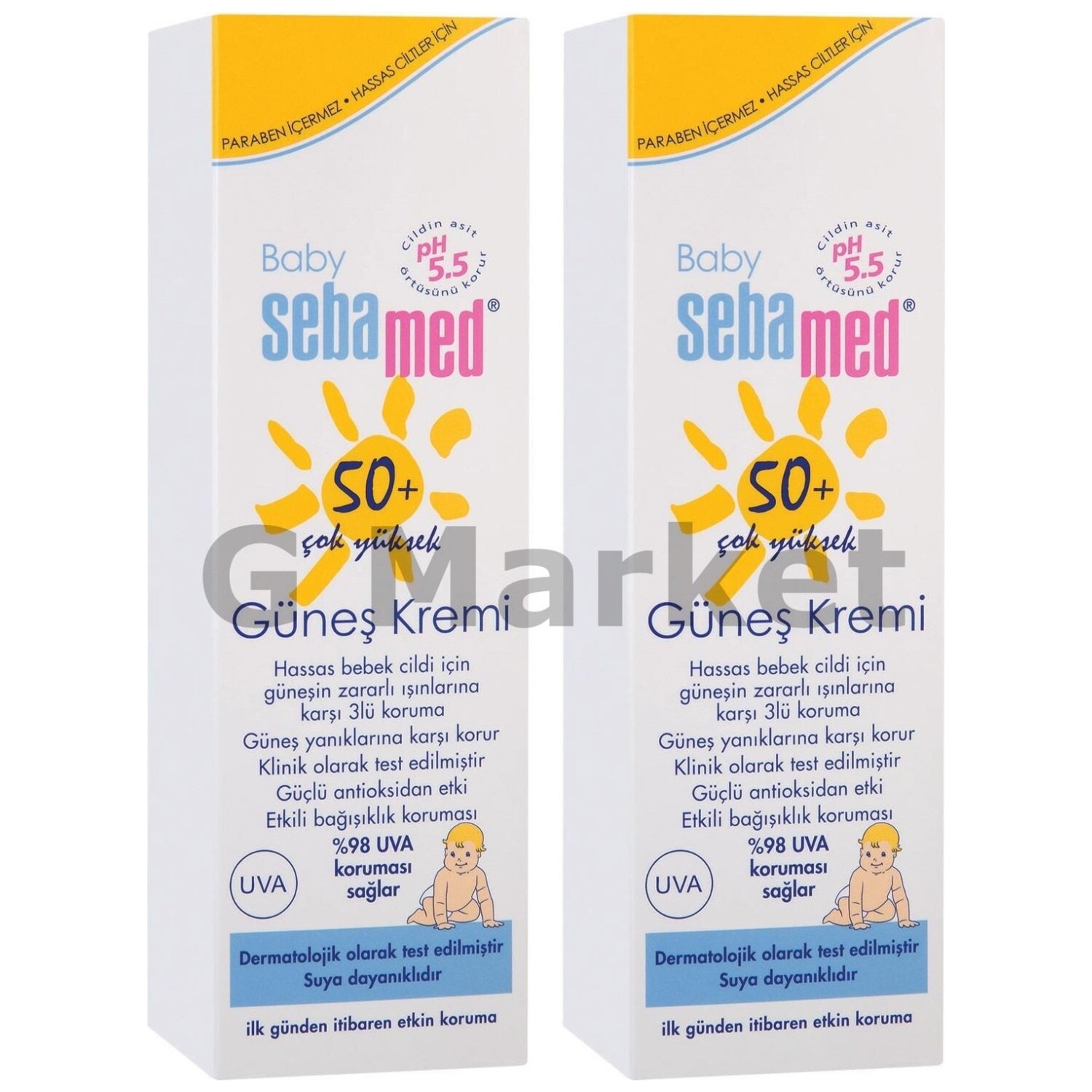

Солнцезащитный крем Sebamed Baby SPF 50+, 2 флакона по 75 мл