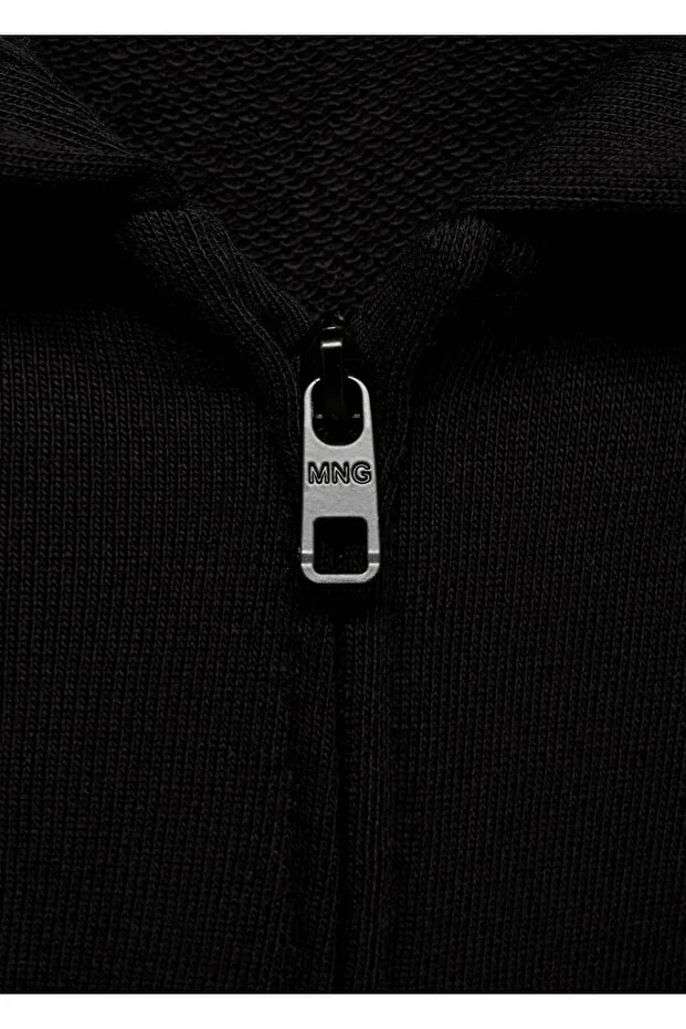 Детское худи для мальчиков на молнии Mango Kids, Black — фото 4