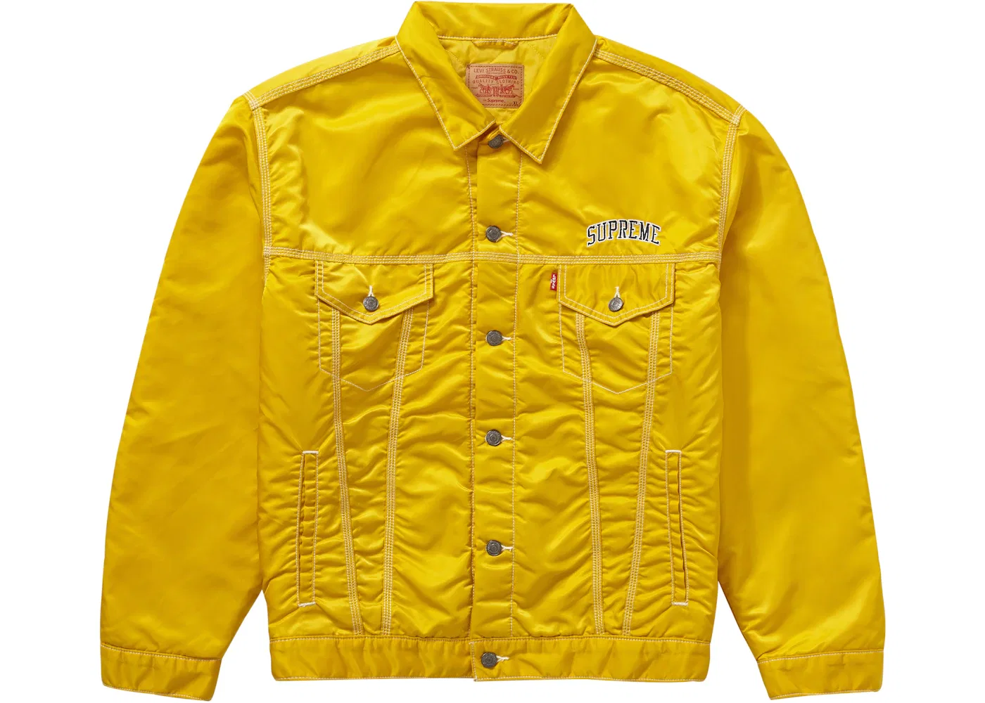 Мужская куртка-джинсовка с воротником из нейлона Supreme Trucker Jacket, Yellow
