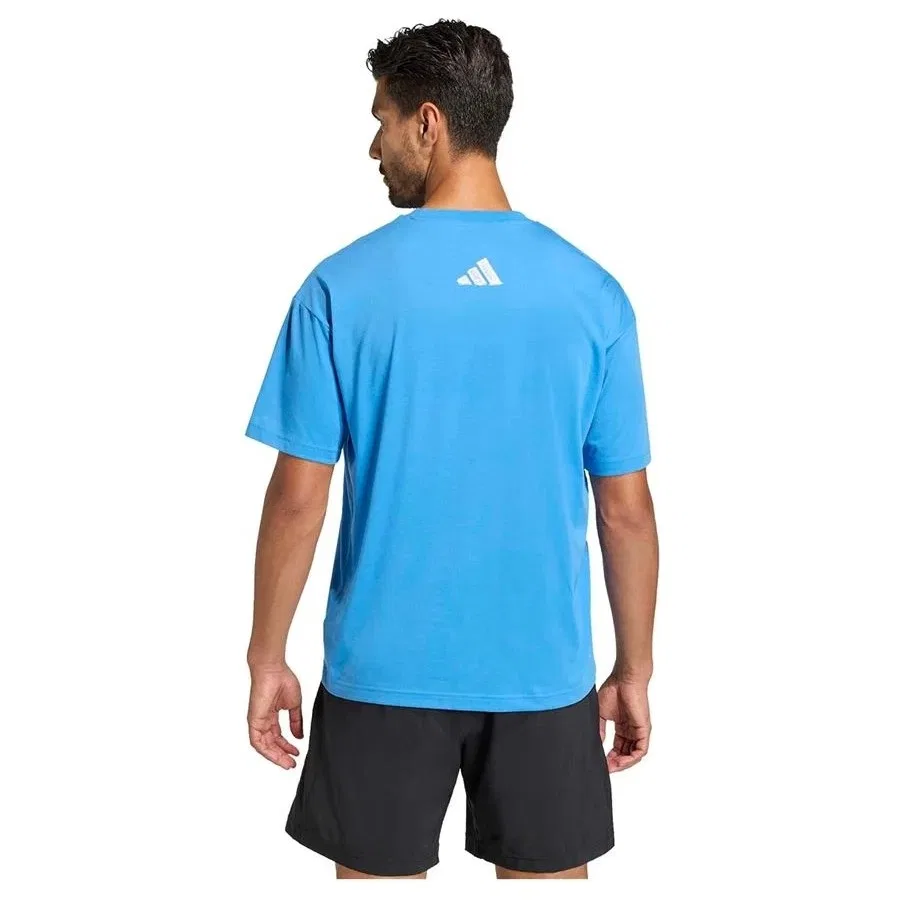Футболка спортивная с коротким рукавом adidas, Синий — фото 3