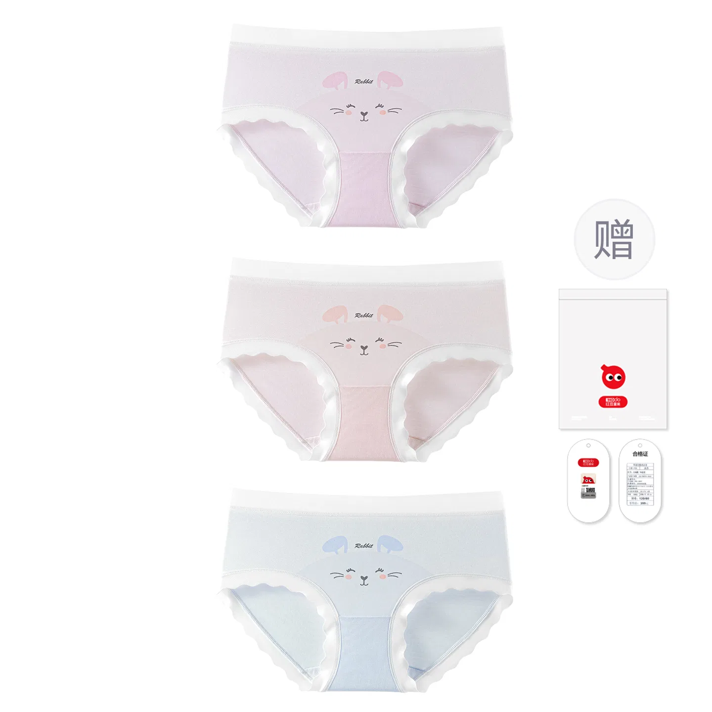 Детские трусы для девочек хлопковые Red bean, Light Purple Light Pink Light Blue