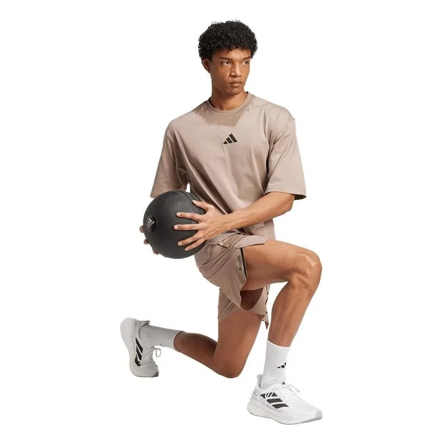 Спортивные шорты с принтом D4T PS Shorts adidas, Коричневый — фото 3