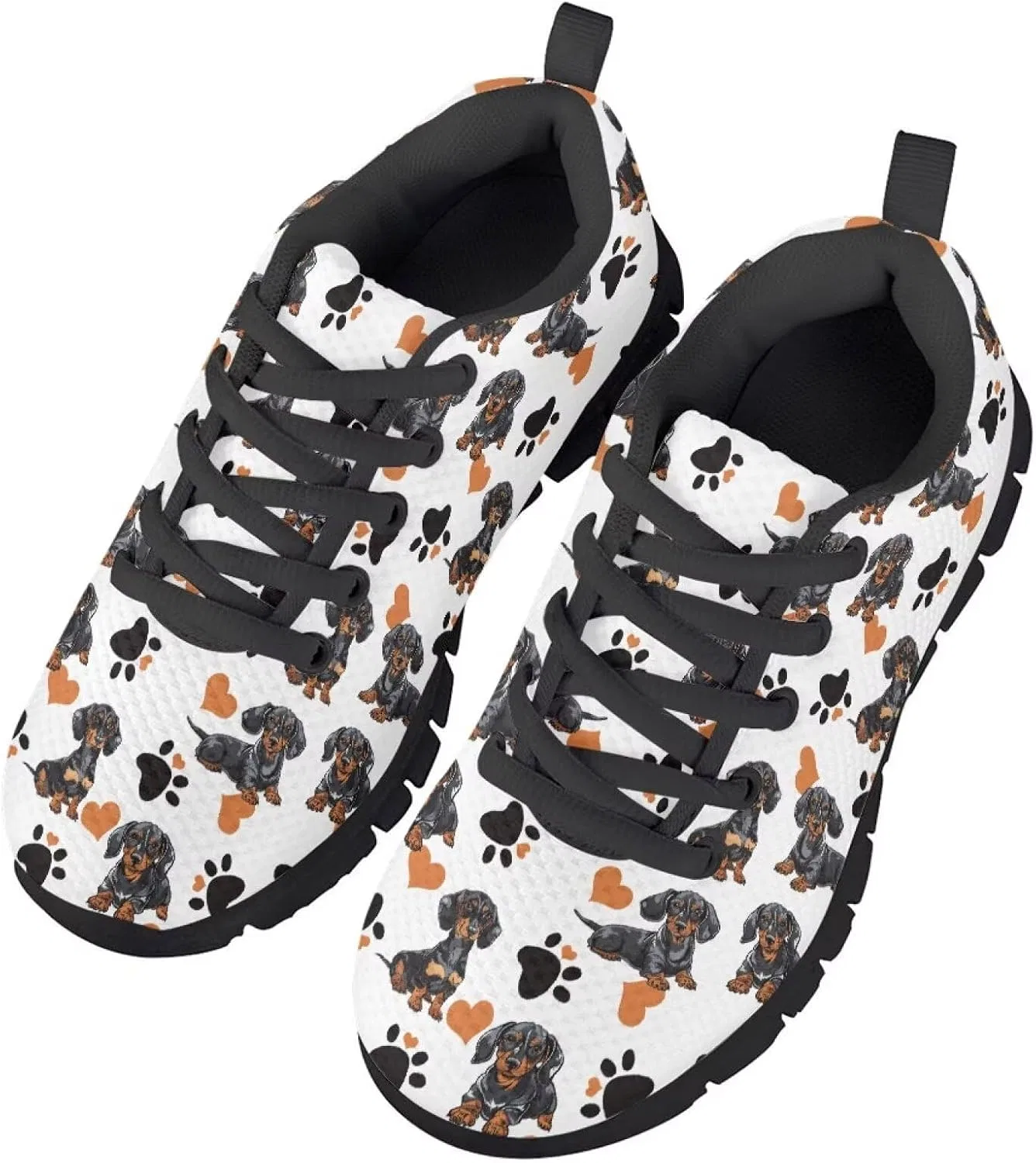 Детские кроссовки для бега с принтом Kids Running Shoe NETILGEN, Cute Dachshund Dog — фото 3