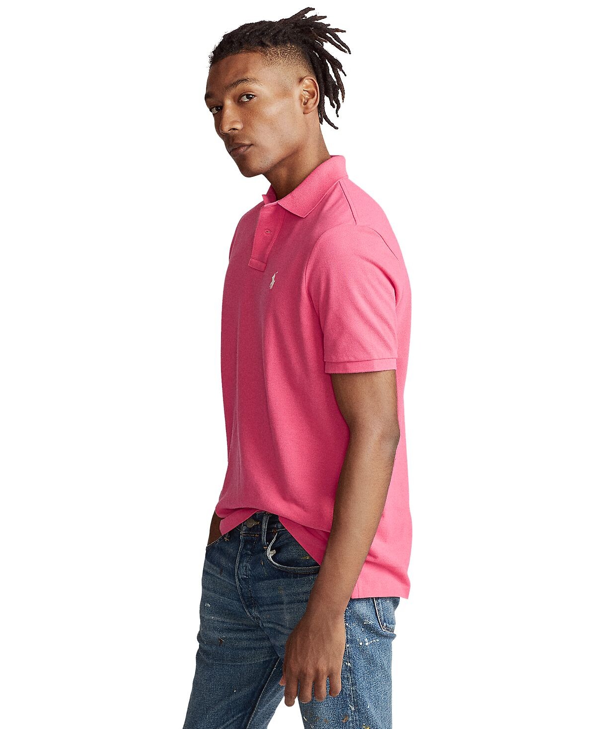 

Мужская футболка-поло slim fit из сетчатой ​​ткани на заказ Polo Ralph Lauren