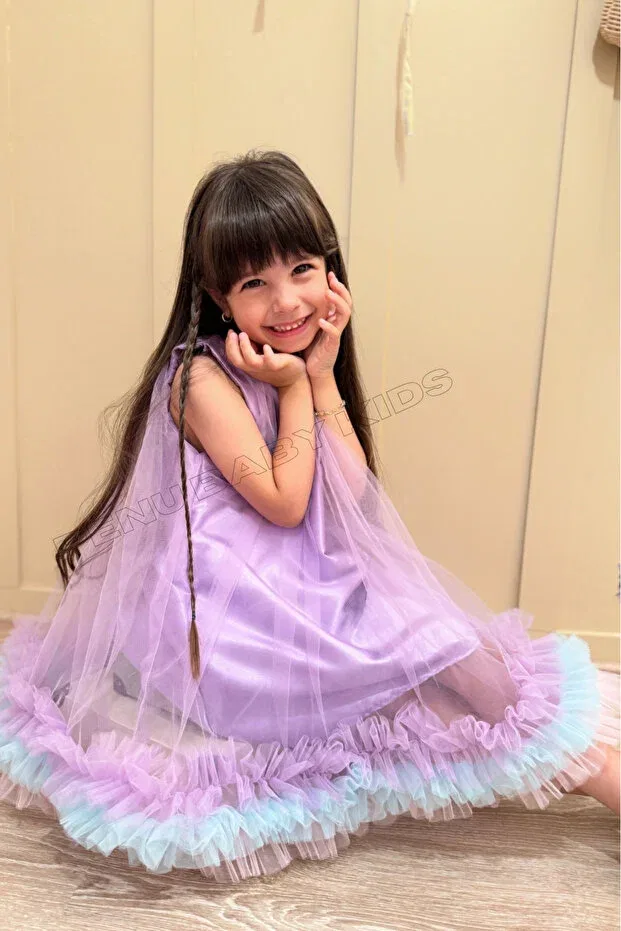 Детское платье для девочек с оборками Penu Baby Kids, Lilac — фото 4
