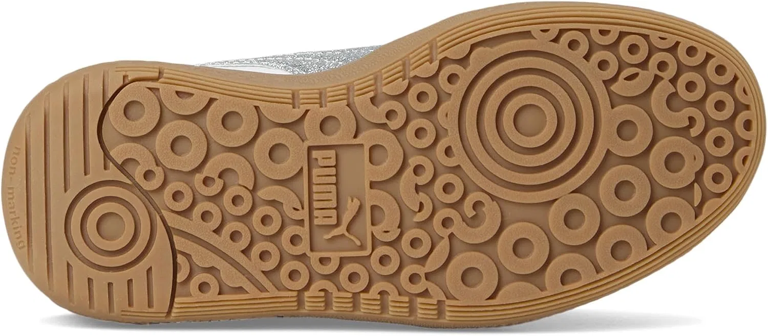 Детские кроссовки для девочек с металлическим блеском Palermo Moda PUMA, All Time Red/Puma Silver/Gum — фото 4