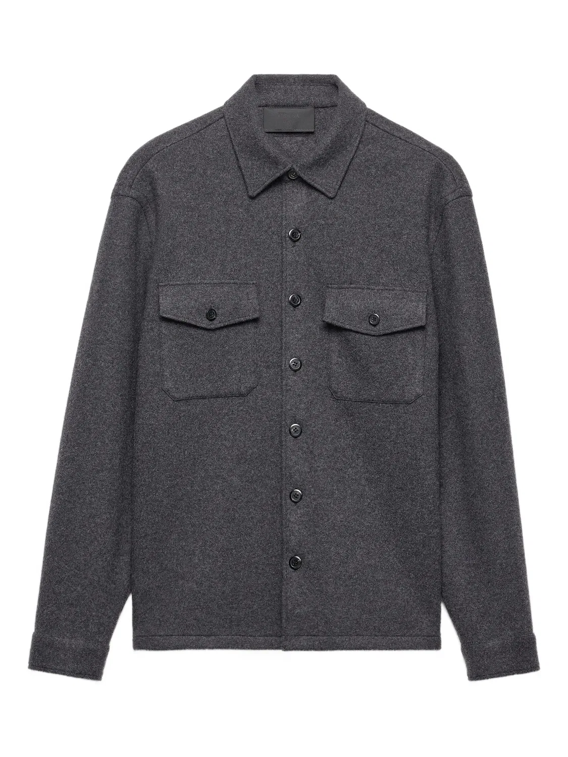 Рубашка с клапанными карманами, серая Prada, серый