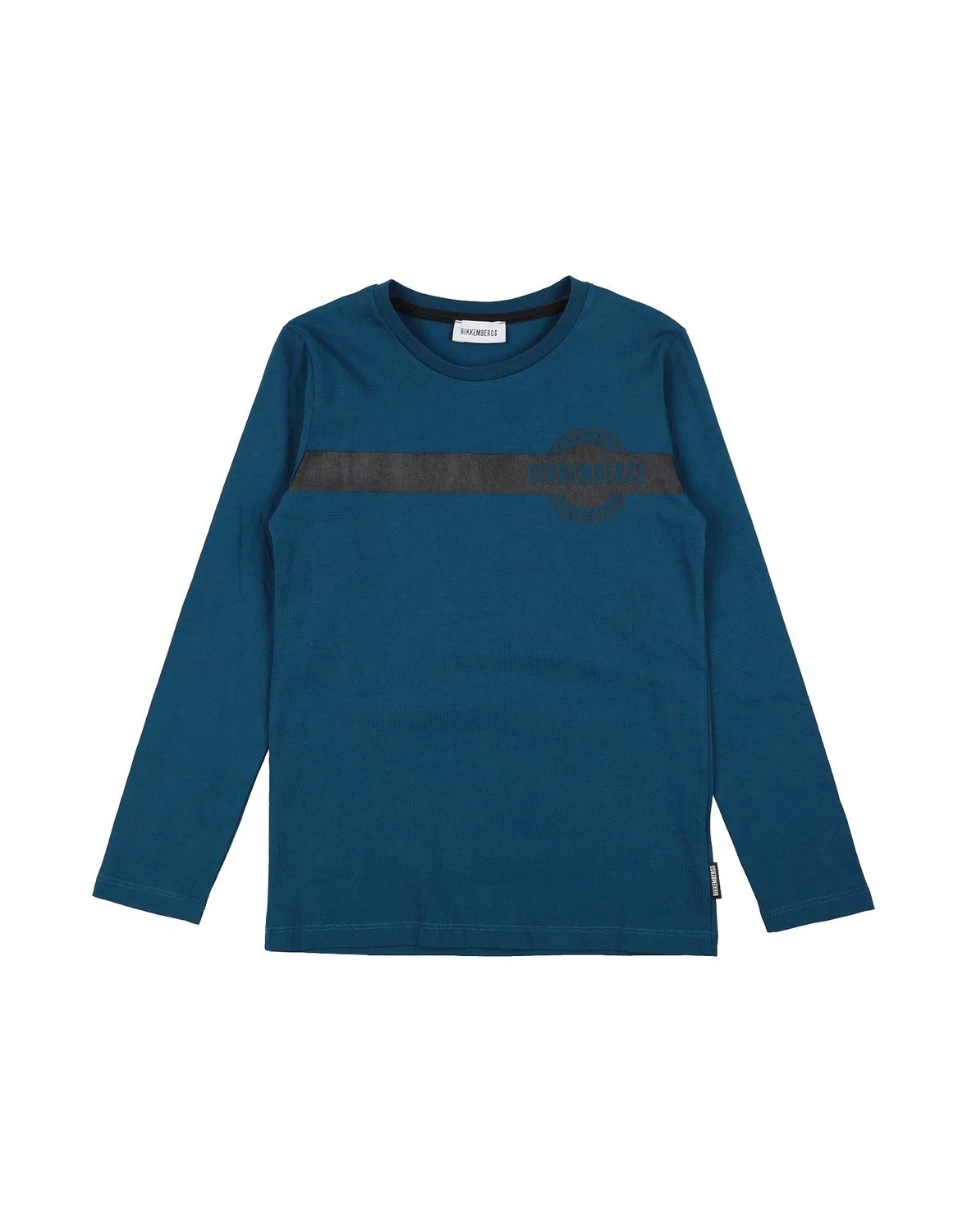 Детская футболка с длинным рукавом с принтом Bikkembergs, Deep Teal