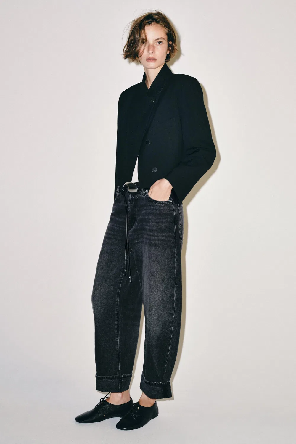 Укороченный блейзер из коллекции ZW ZARA, Black