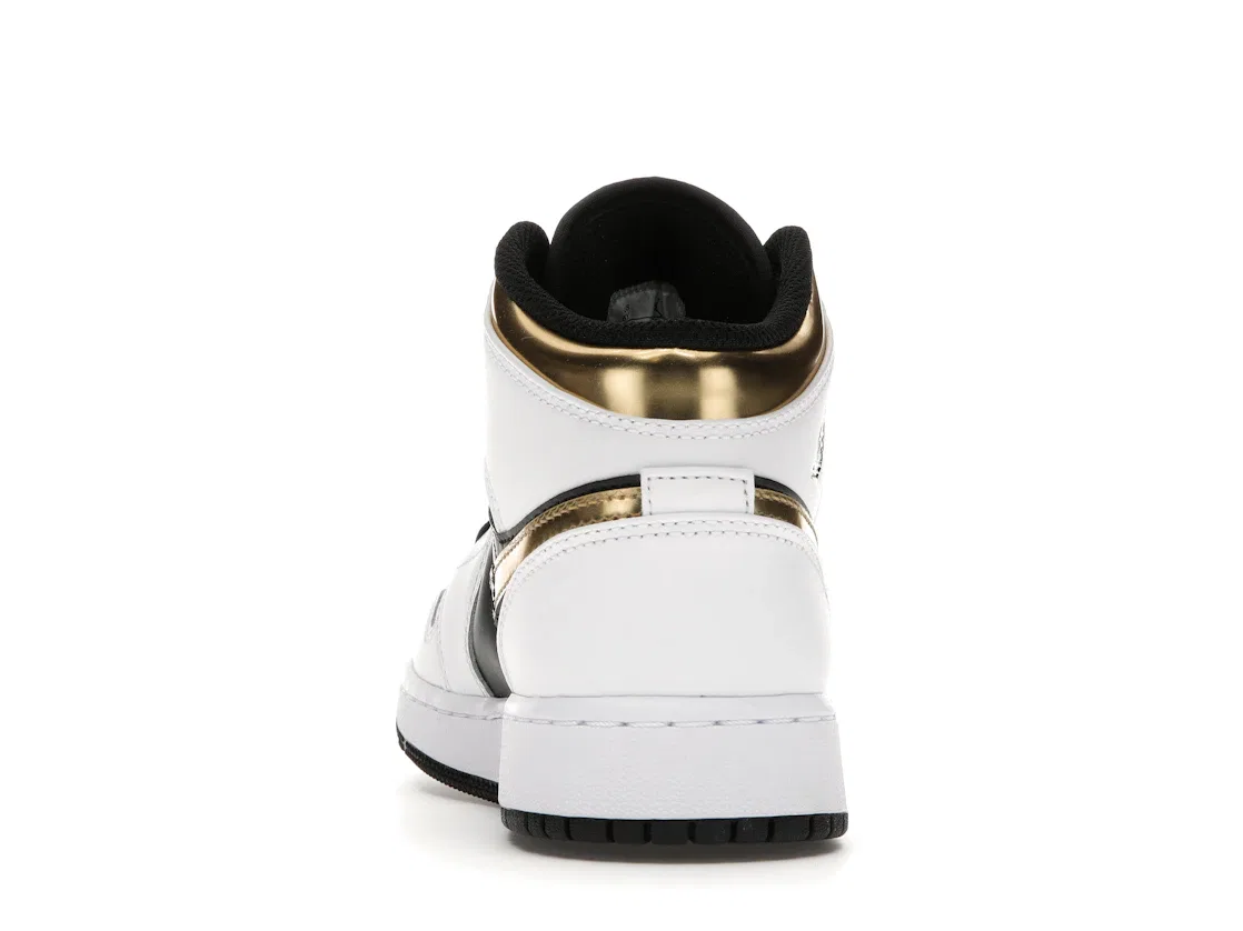 Детские кроссовки Lifestyle с принтом Jordan 1 Mid Jordan, White/Multi-Color-Black — фото 4