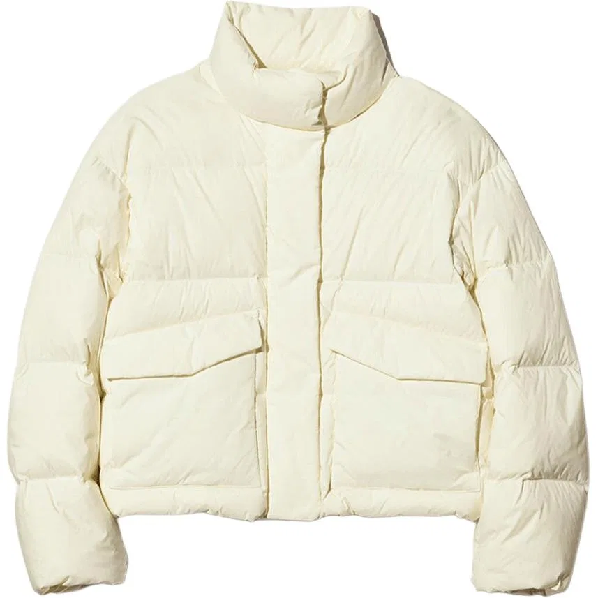 Женское пуховое пальто с воротником-стойкой Ivory UNIQLO, Ivory