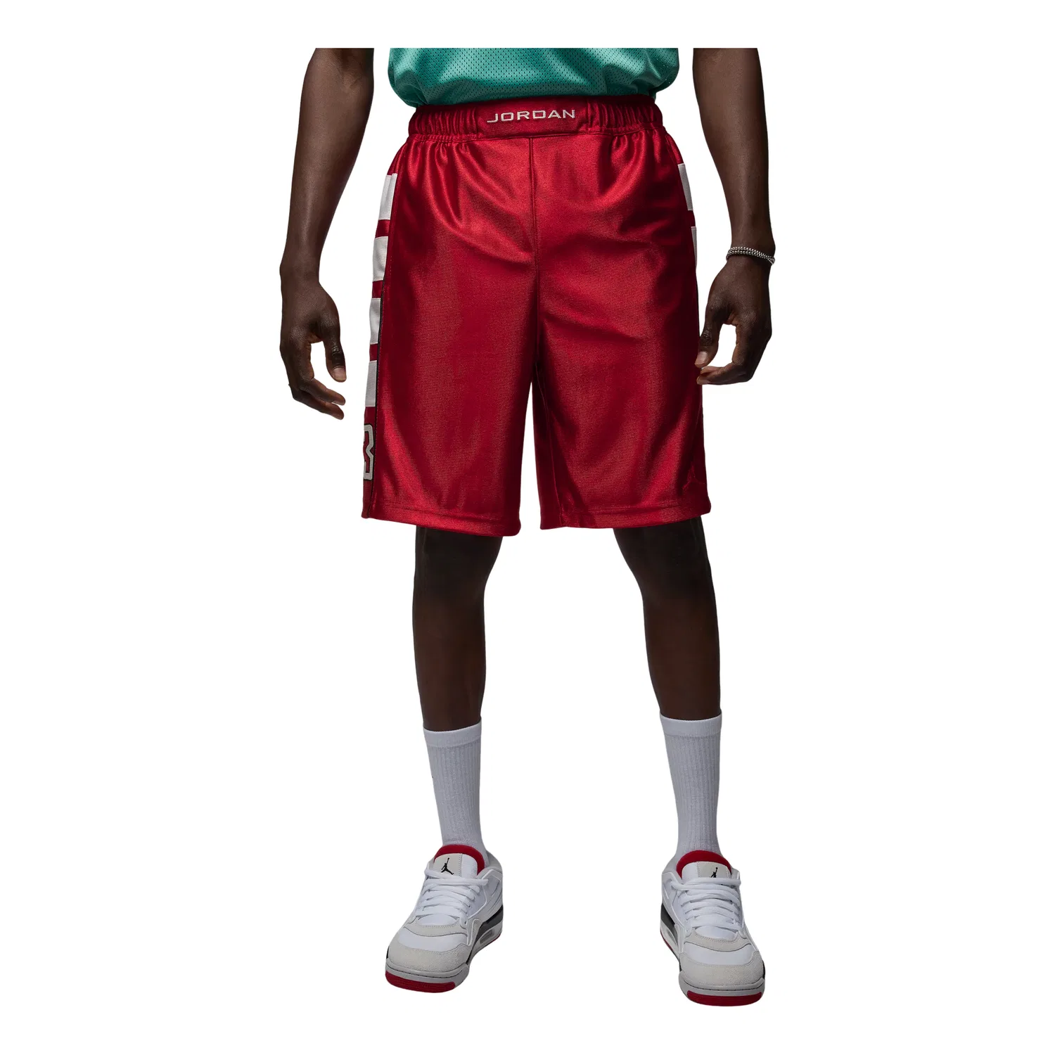 Мужские шорты с принтом Jordan Brooklyn Cat Scratch Gym Red White, красный