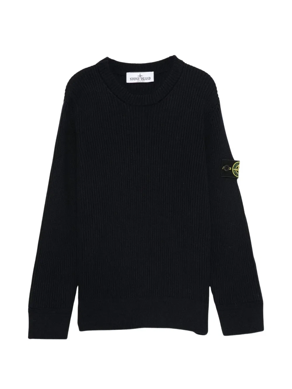 Джемпер в рубчик с нашивкой-логотипом Stone Island Junior, синий