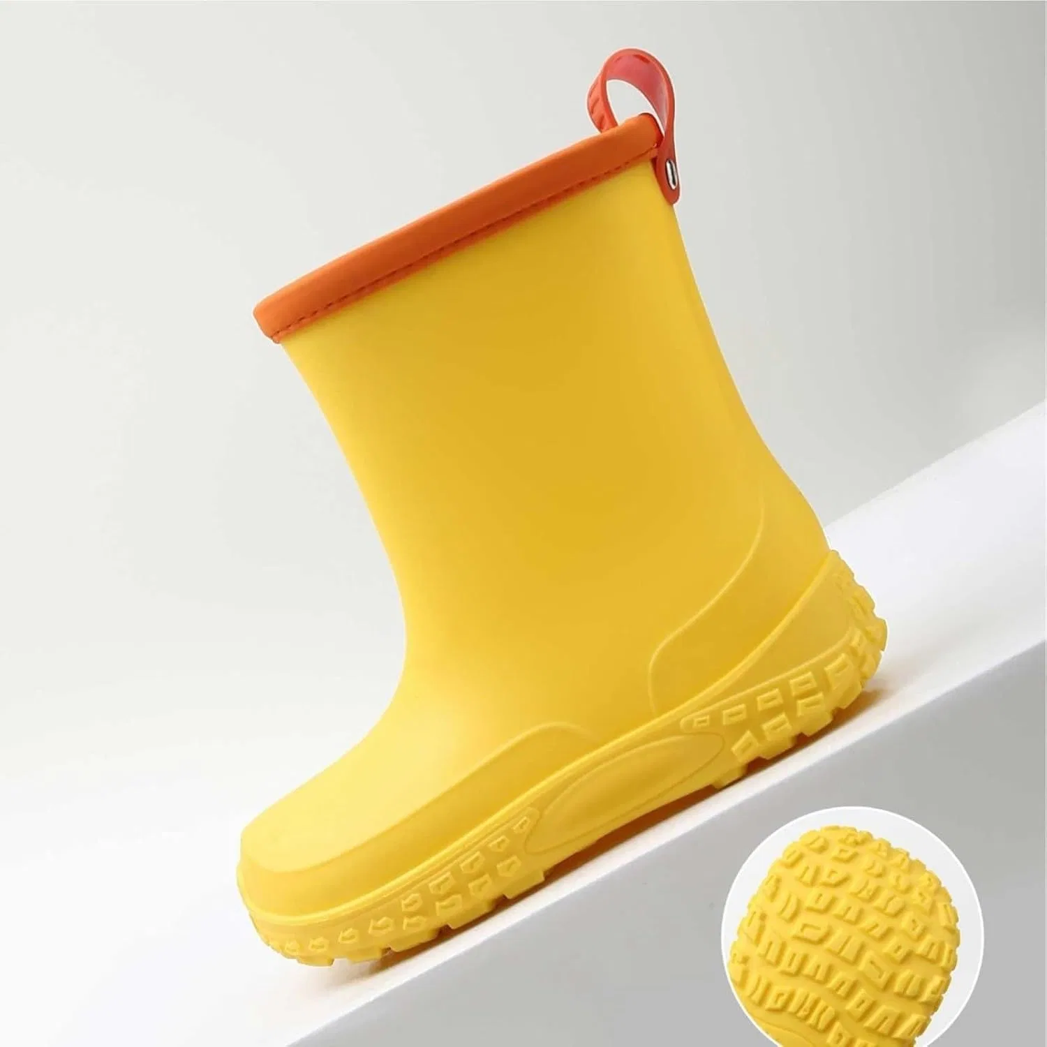 Детские резиновые сапоги для мальчиков с защитным манжетом, Yellow — фото 4