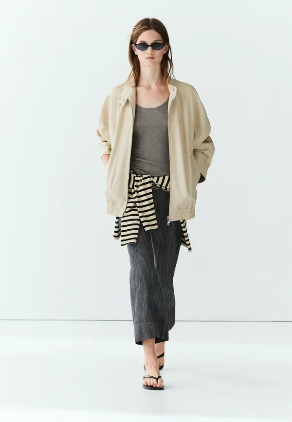 Брюки из лиоцелла Trousers Massimo Dutti, Blue-grey, серый — фото 2