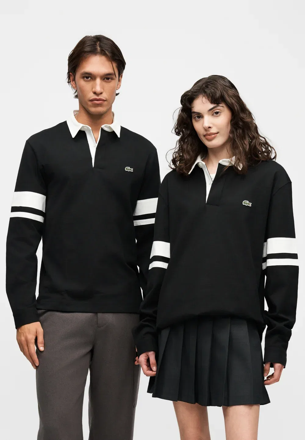 Футболка-поло Lacoste Black/Flour, классический крой, черный — фото 3