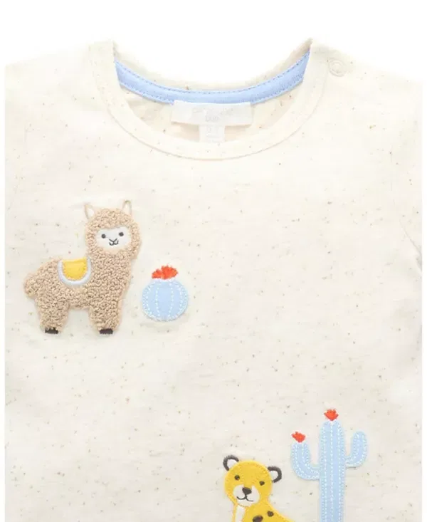 Детский комплект для мальчиков с принтом Gingham Short and Tee Set Purebaby, Caribbean Gingham — фото 3