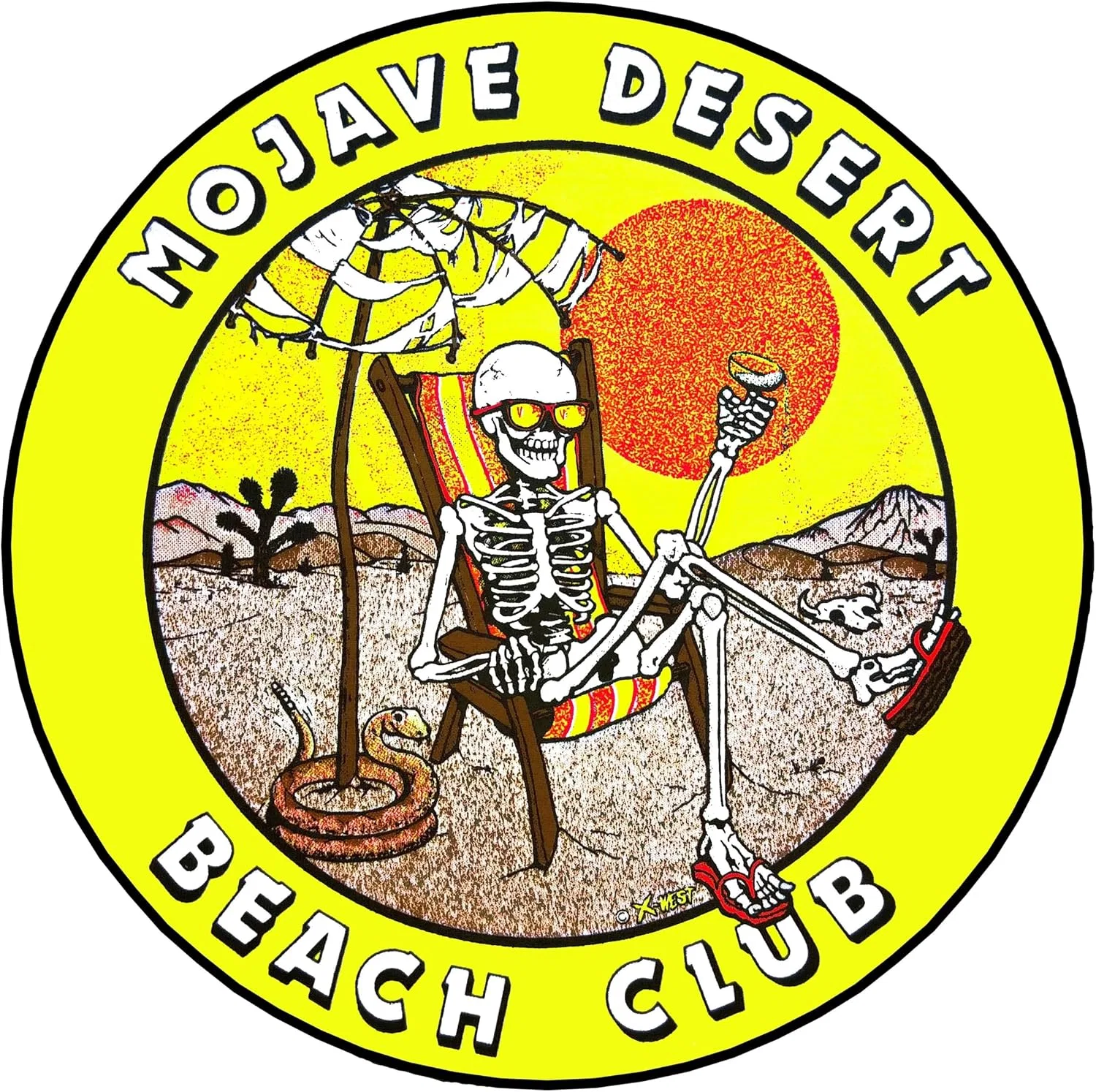 Мужская футболка с принтом Mojave Desert Beach Club, белый