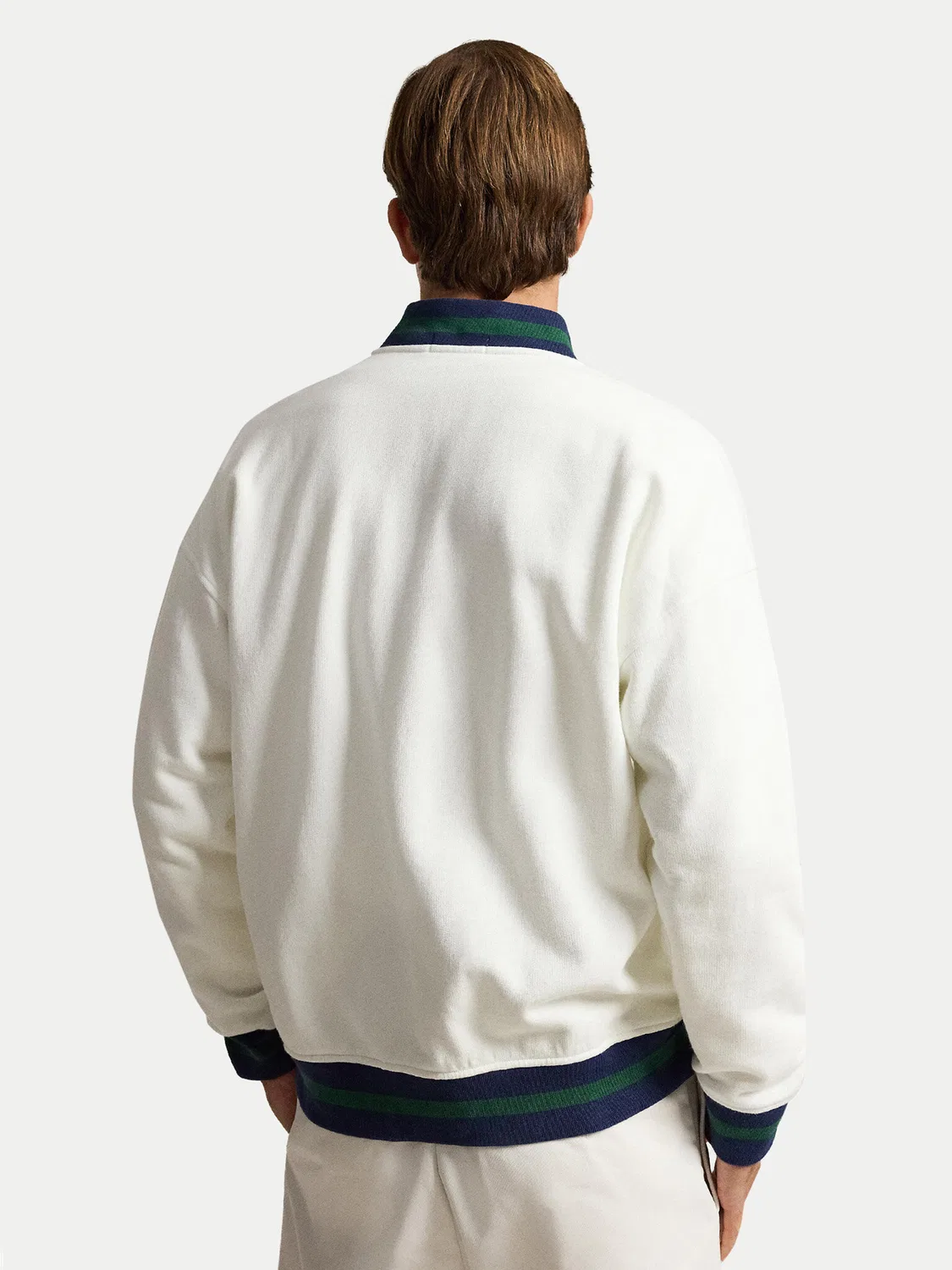 Мужской свитшот свободного кроя Polo Ralph Lauren, белый — фото 3