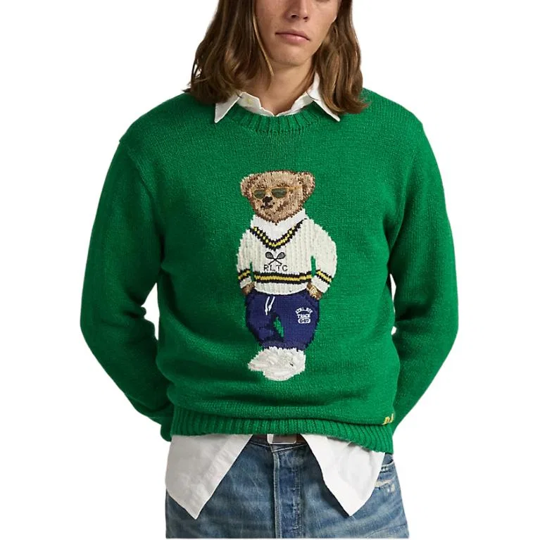 Мужской свитер с вышивкой Polo Bear Polo Ralph Lauren, Green — фото 4
