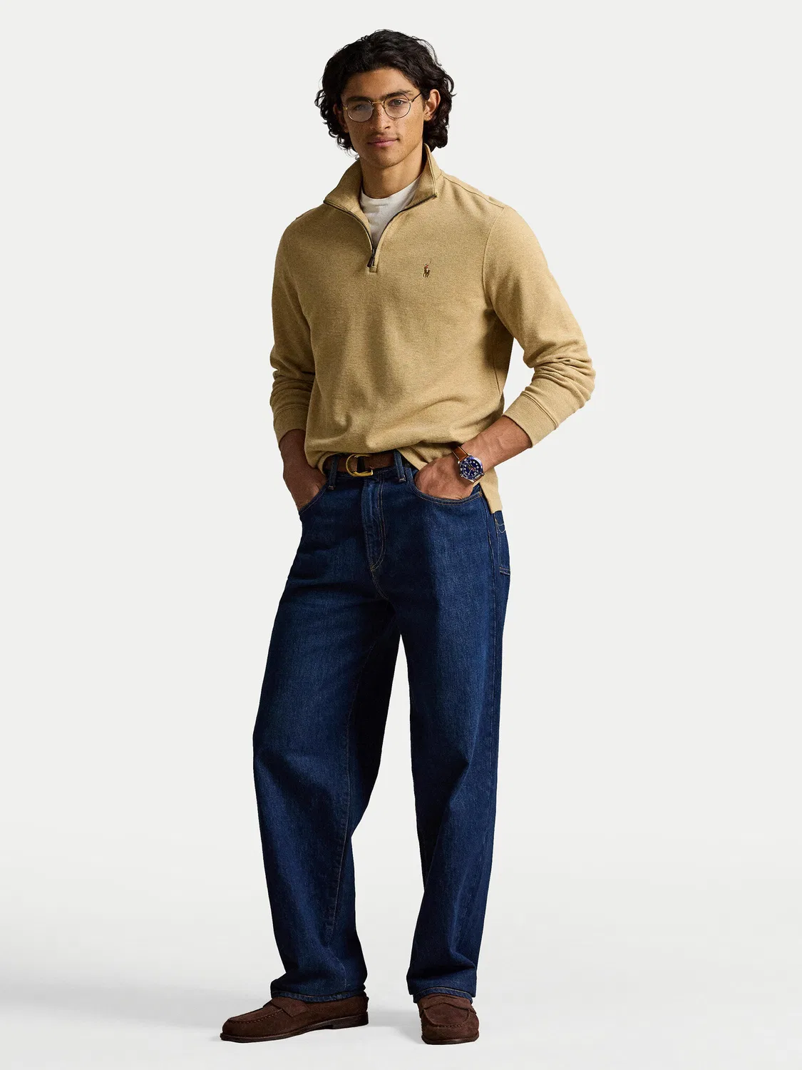 Мужская толстовка стандартного кроя Estate Polo Ralph Lauren, бежевый — фото 2