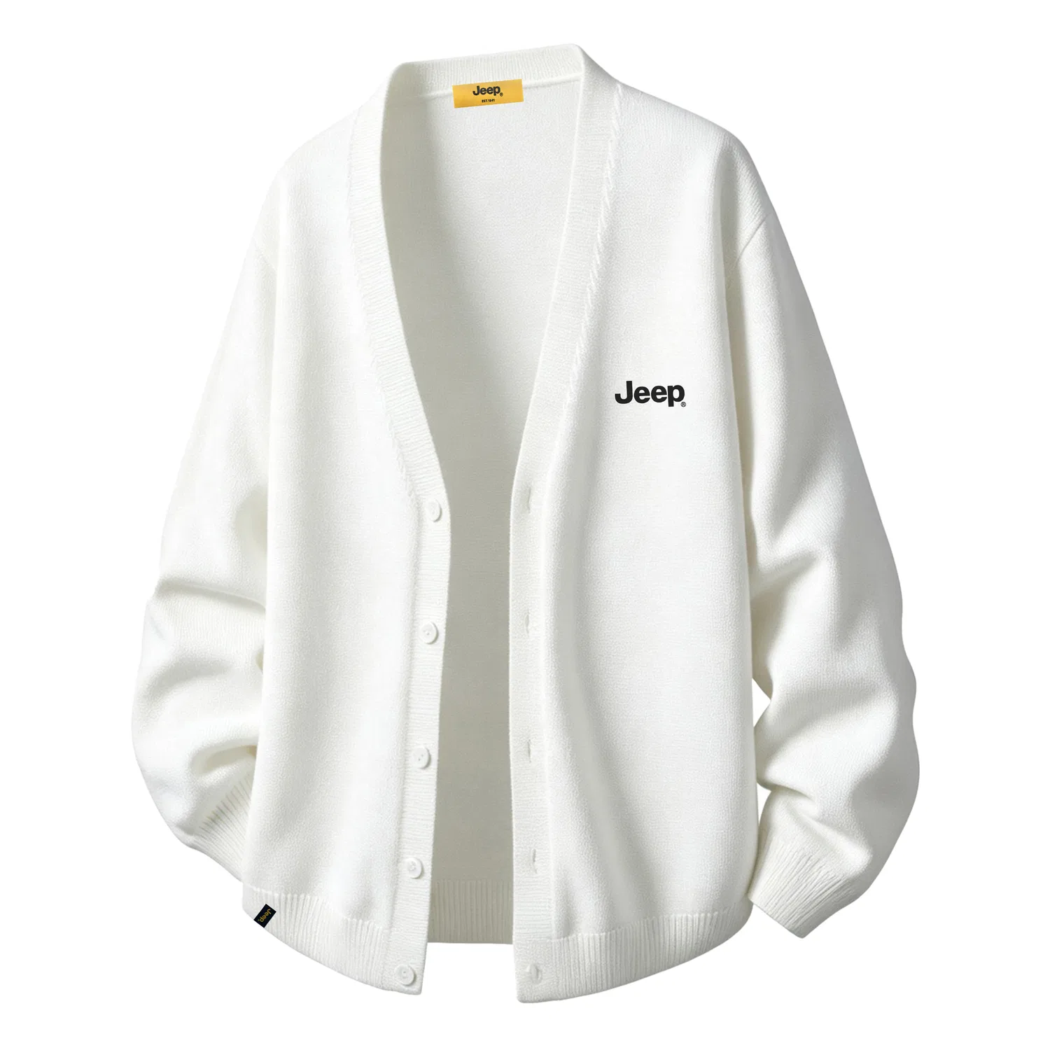 Детский свитер с V-образным вырезом Jeep, Raw White