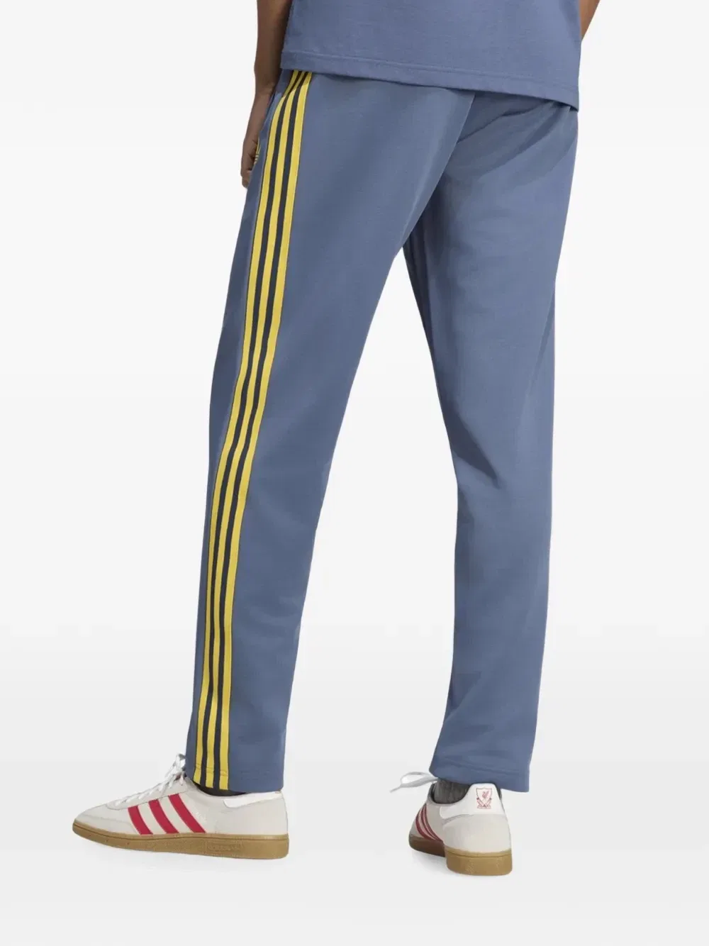 Спортивные штаны с вышитым логотипом и боковыми полосками Adidas, синий — фото 2