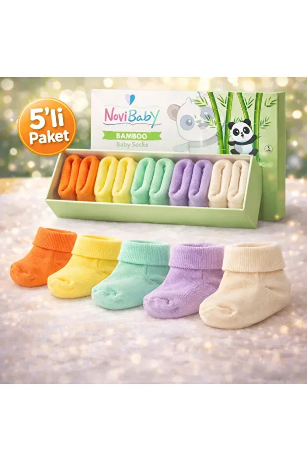 Детские носки для новорожденных хлопковые 5 штук Novibaby, Colour Mix