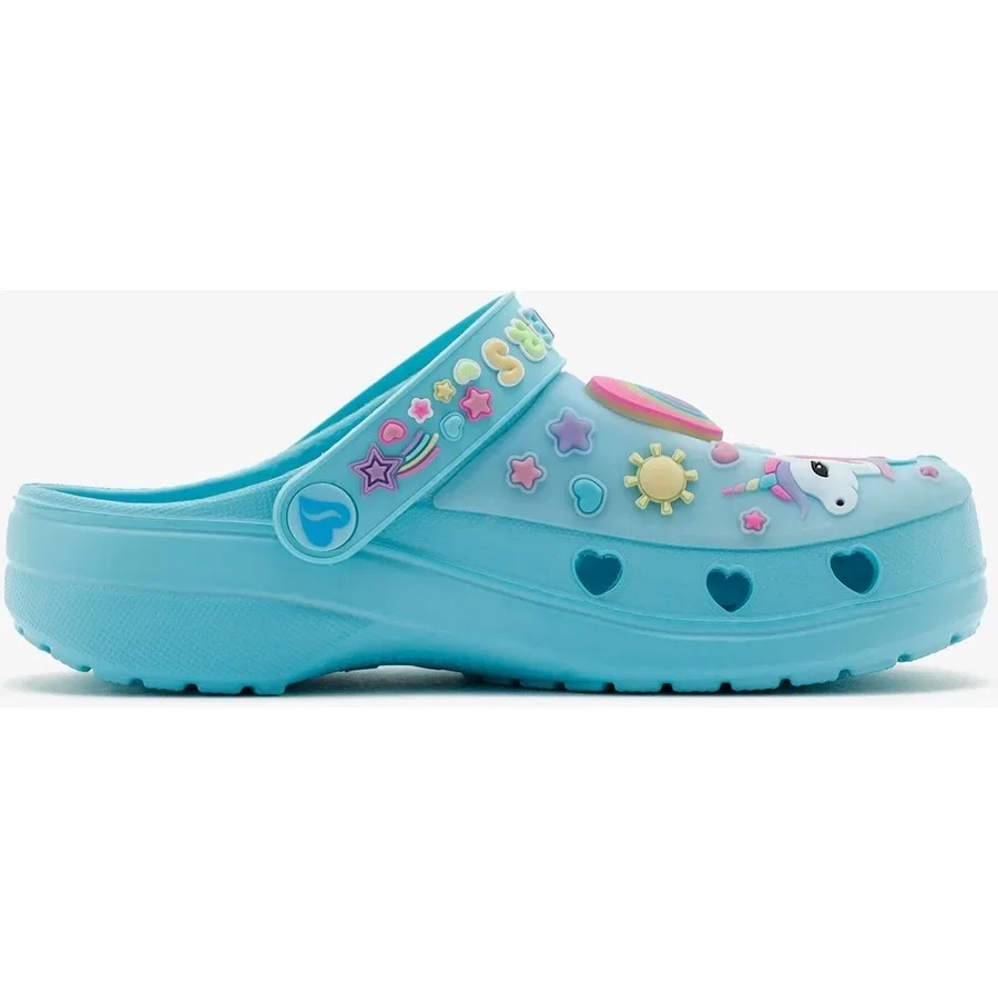Сандалии-слайды с подсветкой Heart Charmer Skechers, Синий