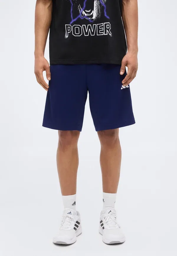 Спортивные шорты Workout Essentials Base 3 Stripes 9 дюймов Adidas Performance, белый/темно-синий