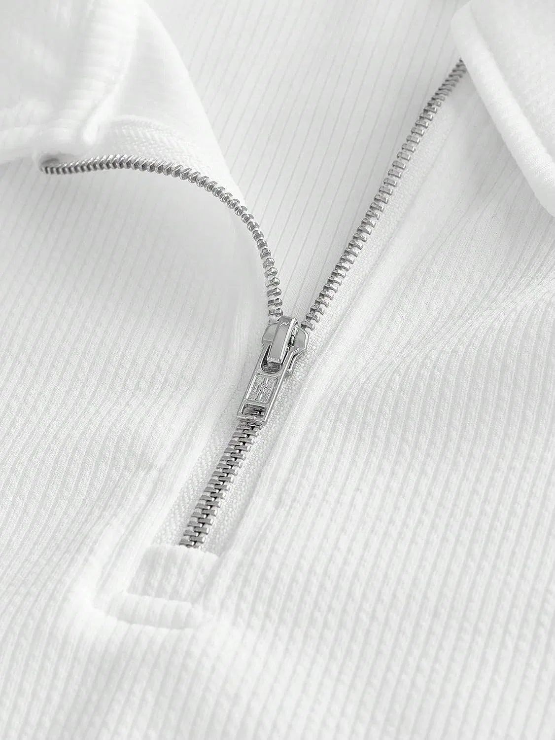 Мужская футболка с молнией Zip Ribbed Knit, White — фото 4