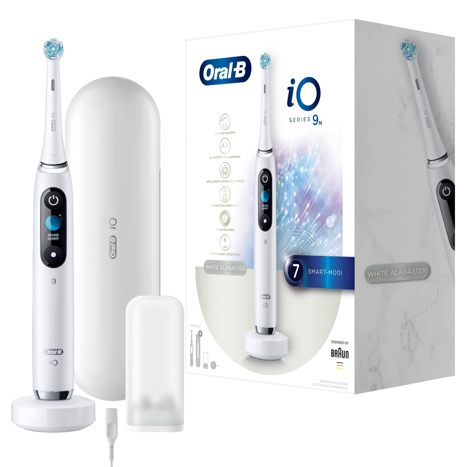 

Oral-B iO 9 White магнитная зубная щетка для чистки зубов, 1 упаковка