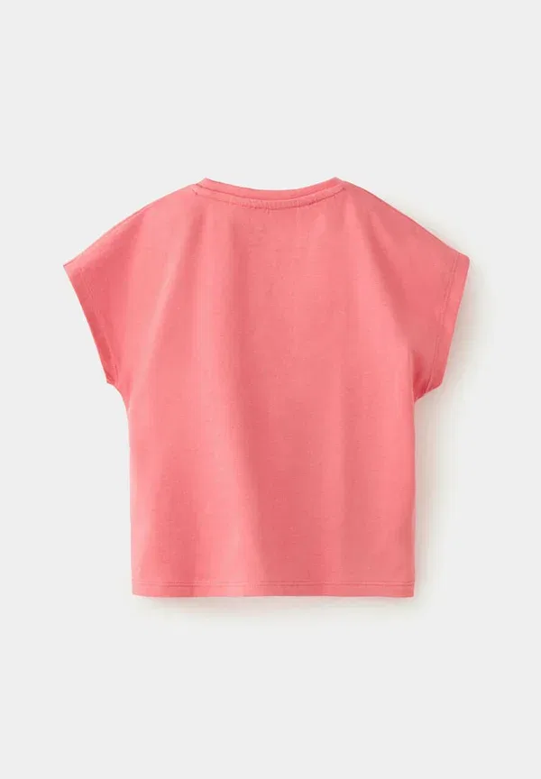 Детская футболка с принтом Mango Kids, коралловый — фото 2