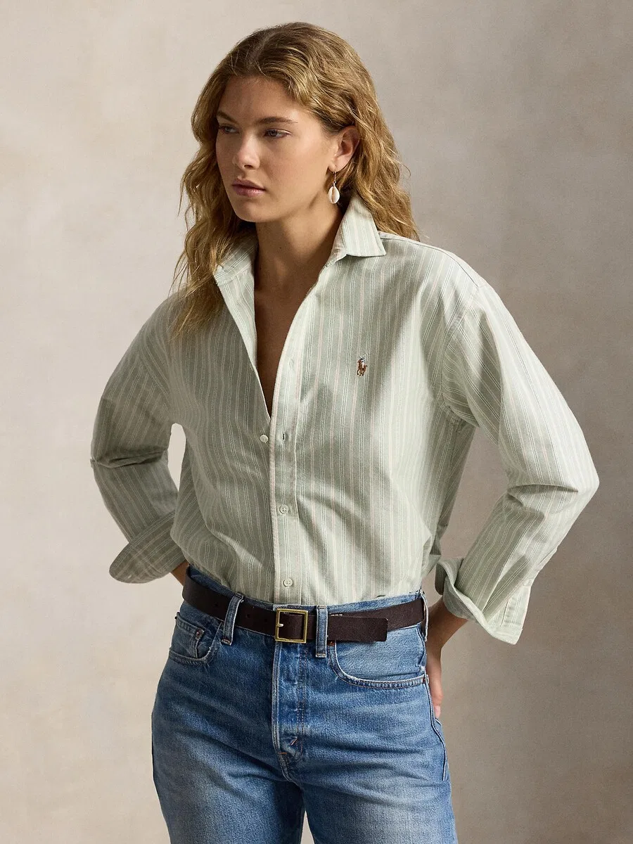 Блузка Polo Ralph Lauren пастельно-зеленого цвета — фото 2
