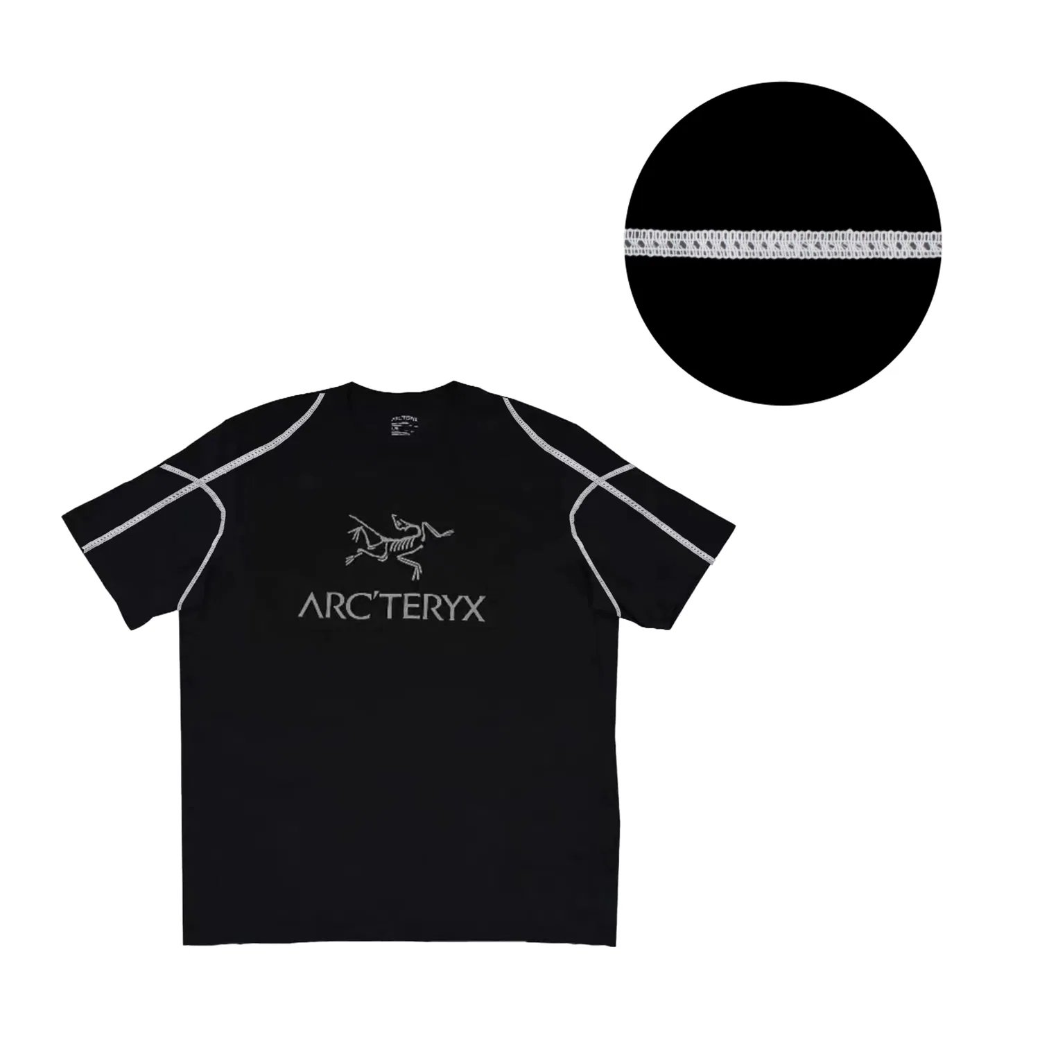 Футболка с круглым вырезом, умеренно прямая посадка, Arcteryx, Black