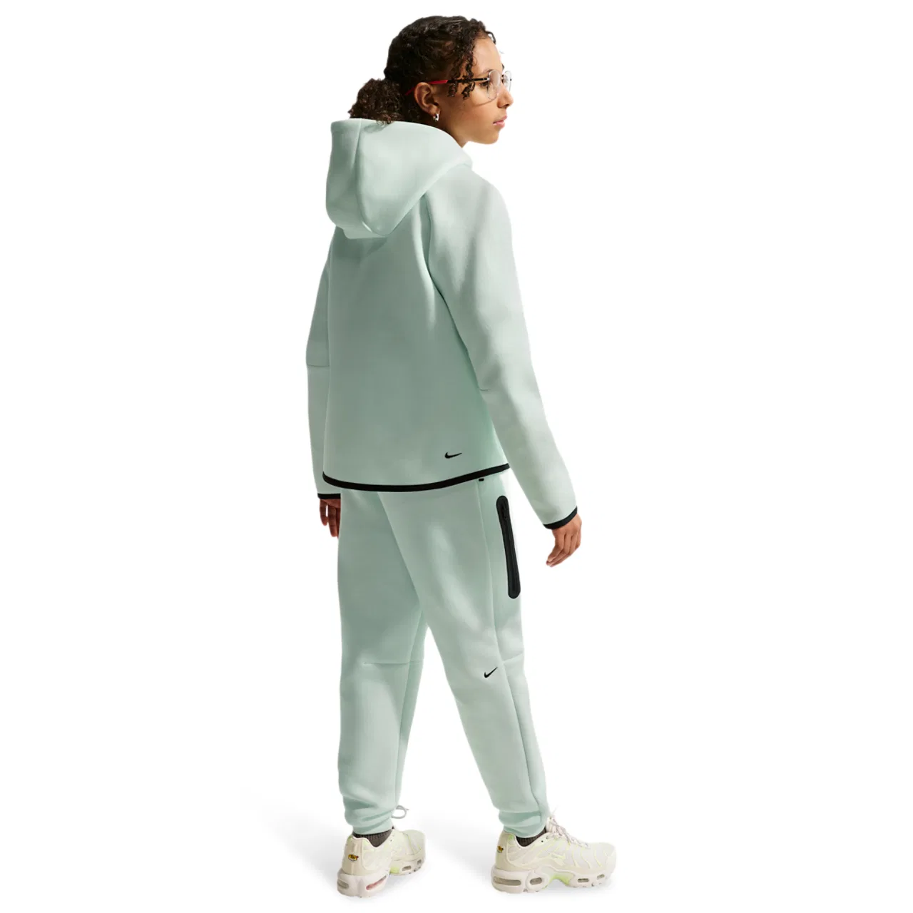 Брюки для девочек Tech Fleece Nike, цвет Barely Green/Black/Black — фото 4