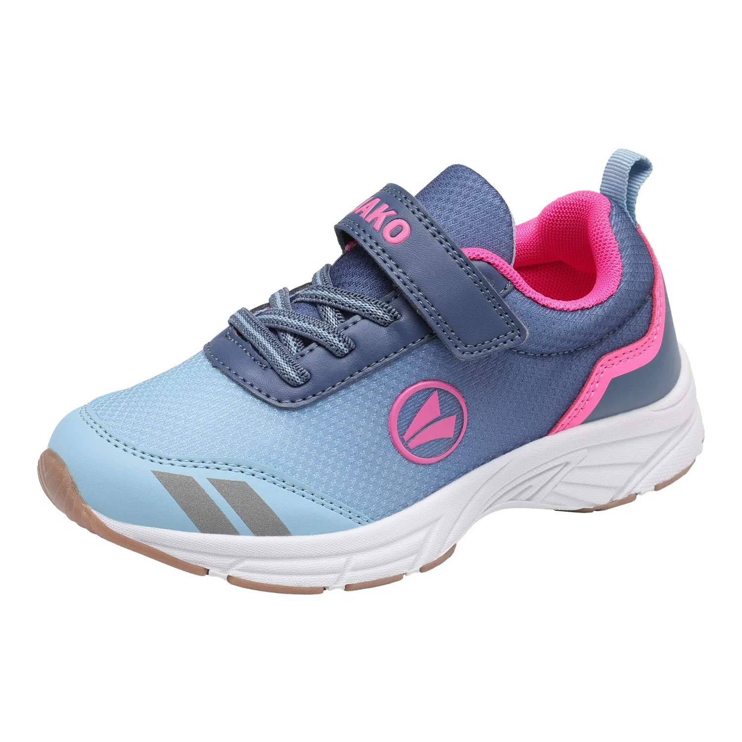 Детские кроссовки с липучкой Jako, Gray/Neon Pink